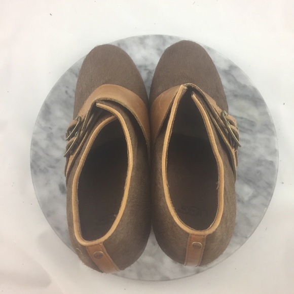 UGG Lliana Brown Calf Hair Platform Bootie 7 - Picture 5 of 8